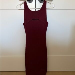 Guess by Marciano Maroon Bandage Dress